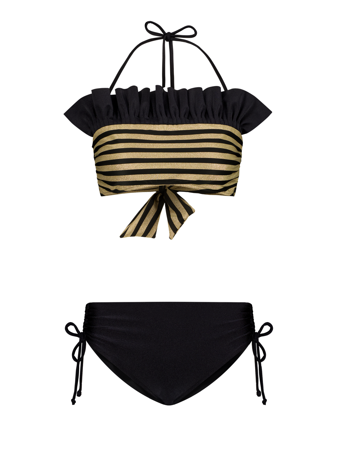 Bikini Luxe Stripes Black Gold Dubai GirlsMustHave