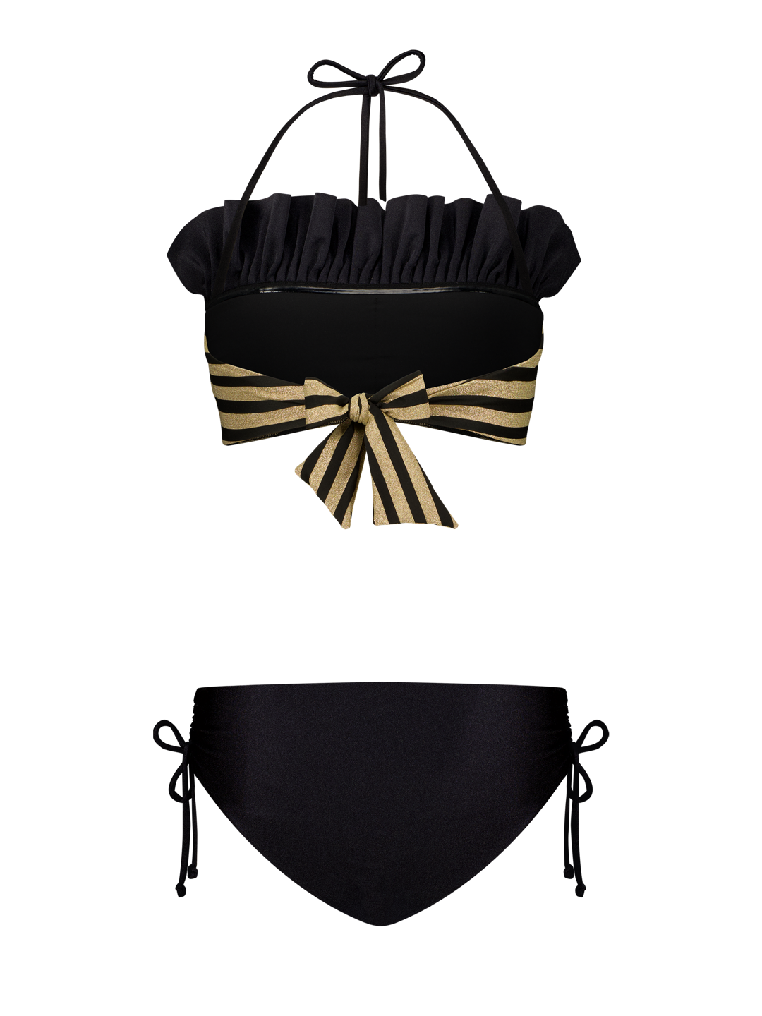 Bikini Luxe Stripes Black Gold Dubai GirlsMustHave