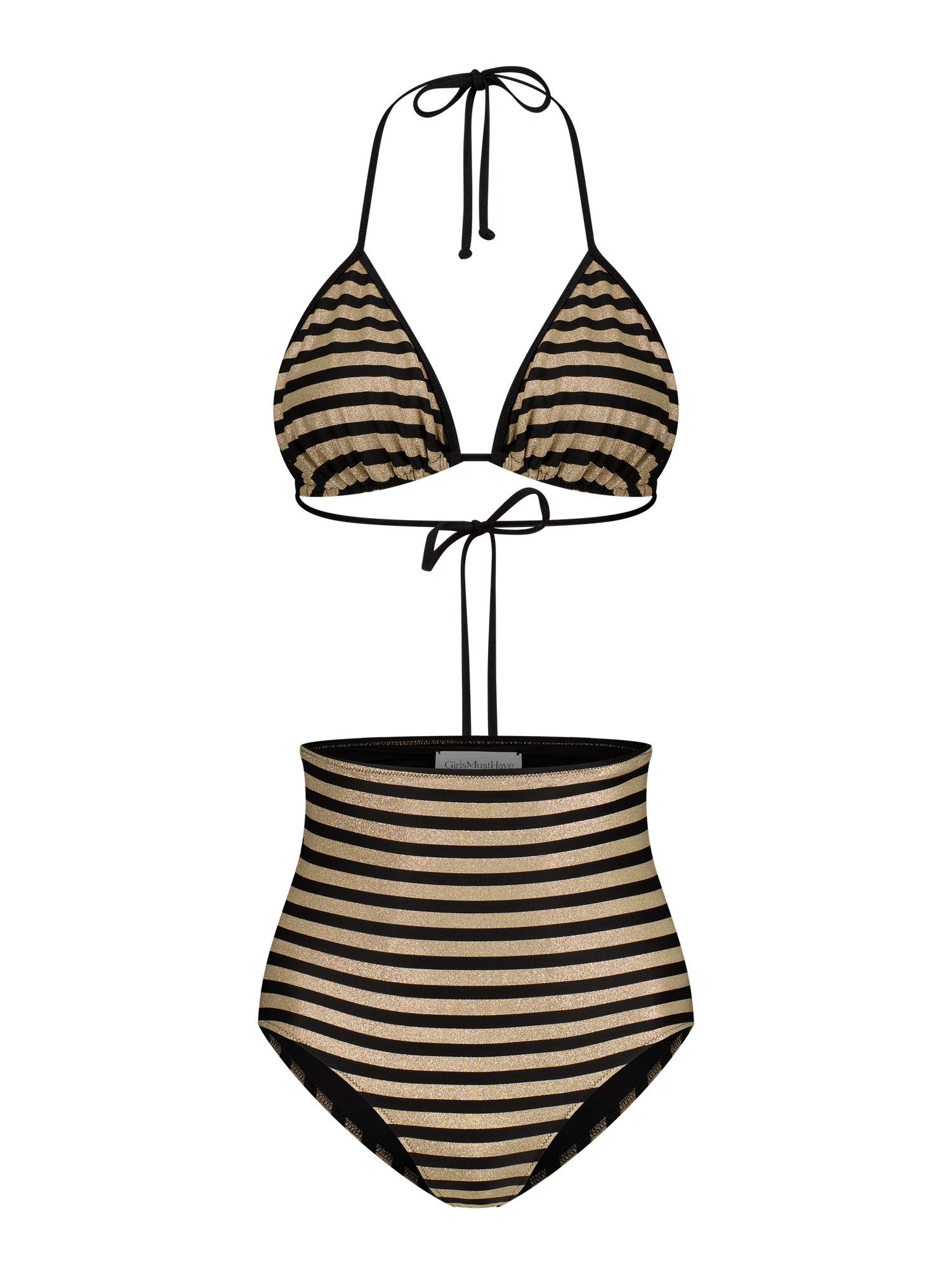 Bikini Luxe Stripes Black Gold Dubai GirlsMustHave 