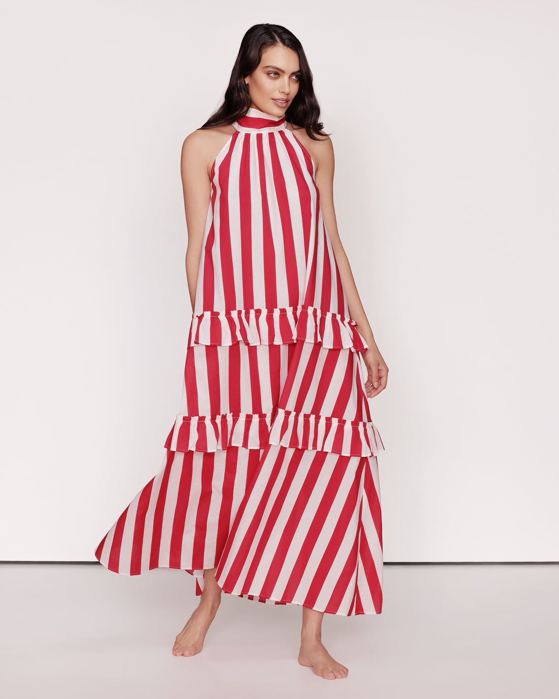 Robe rayée rouge et blanche Singapour GirlsMustHave