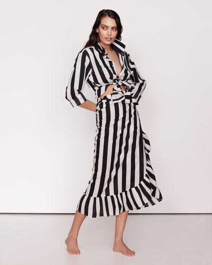 Chemise rayée noir et blanc Singapour GirlsMustHave