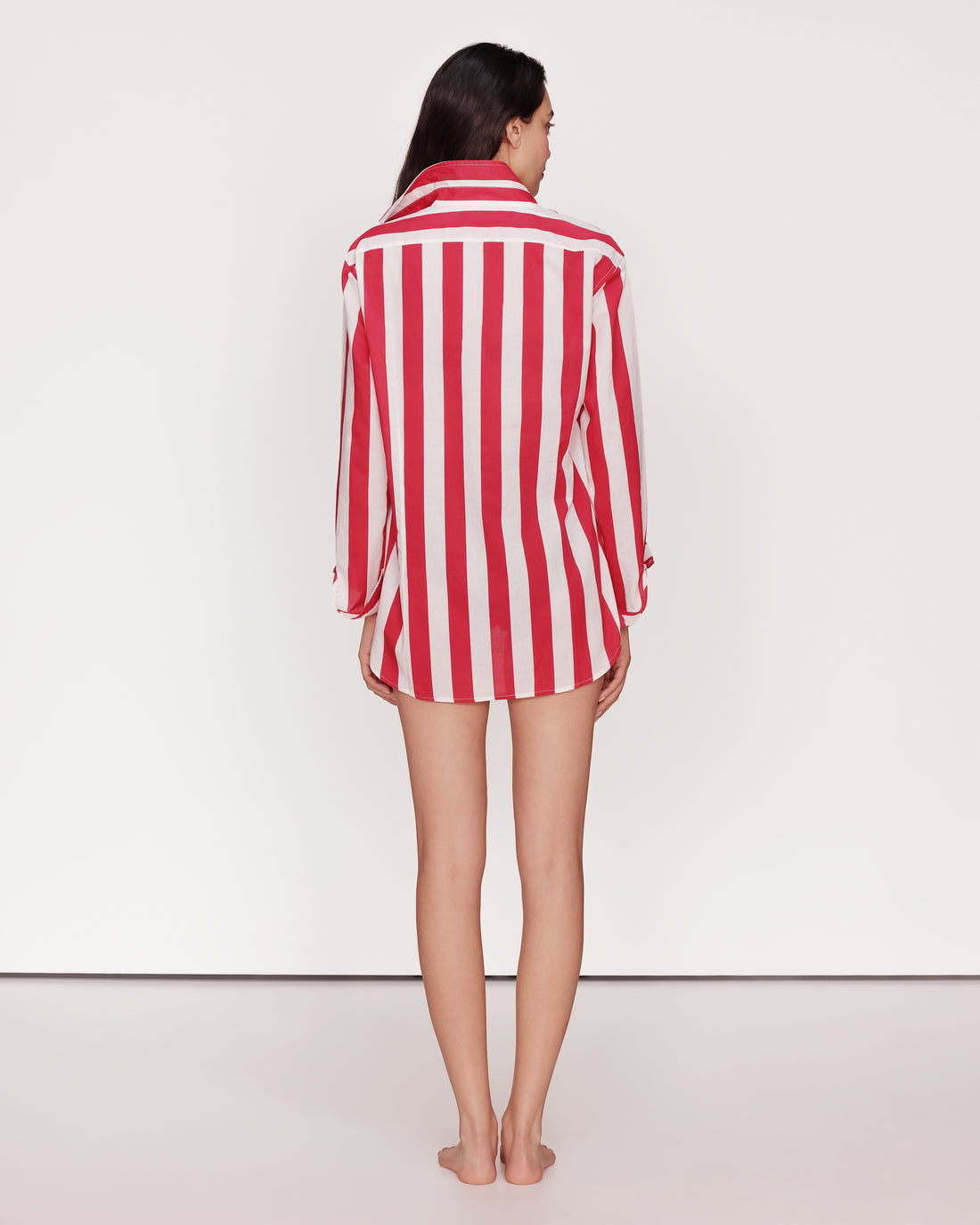 Chemise rayée rouge et blanche Singapour GirlsMustHave