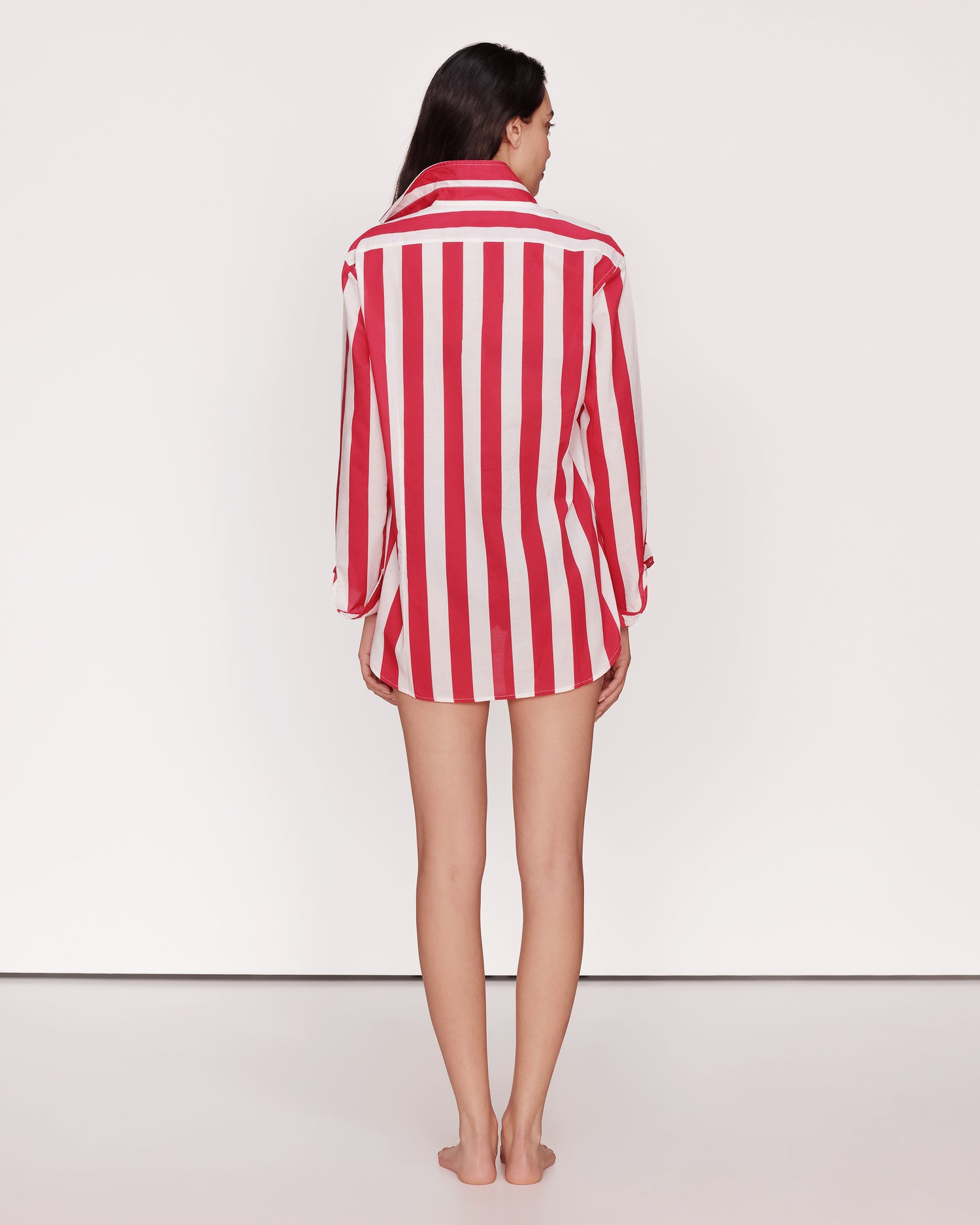 Chemise rayée rouge et blanche Singapour GirlsMustHave