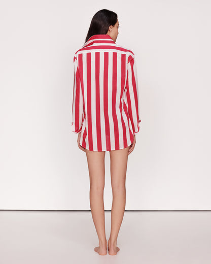 Chemise rayée rouge et blanche Singapour GirlsMustHave