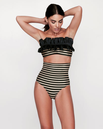 Bikini Luxe Stripes Black Gold Dubai GirlsMustHave 
