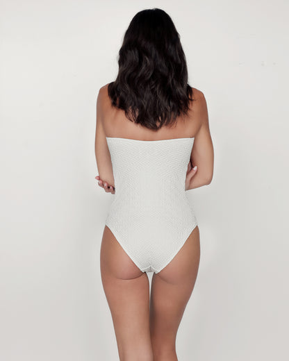 Raquel - Maillot de bain bandeau une pièce avec nœud - Saint-Barth