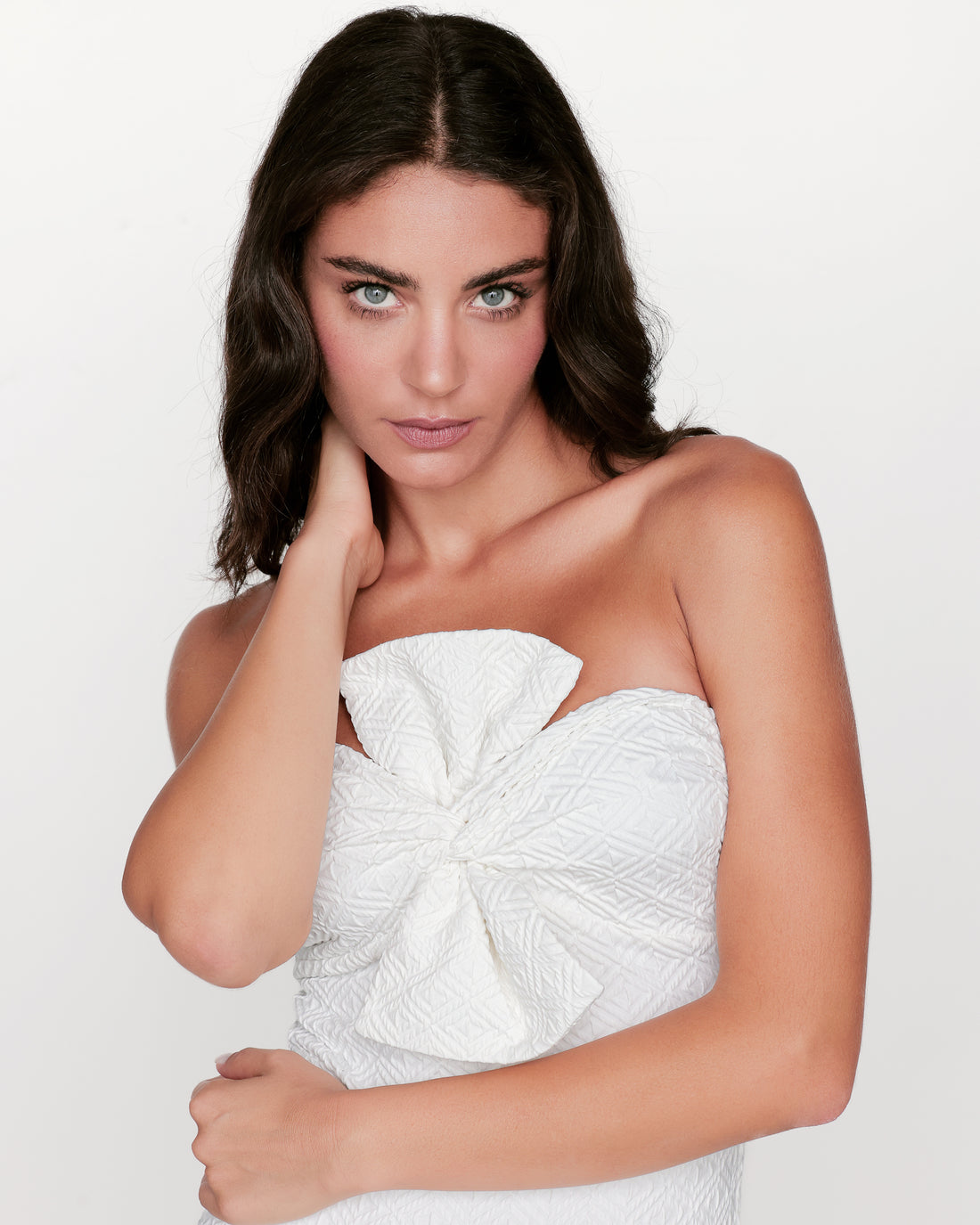 Raquel - Maillot de bain bandeau une pièce avec nœud - Saint-Barth