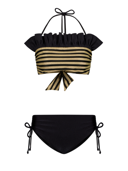 Bikini Luxe Stripes Black Gold Dubai GirlsMustHave 