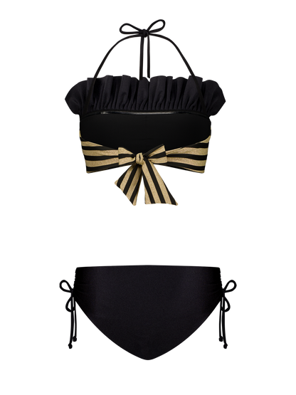 Bikini Luxe Stripes Black Gold Dubai GirlsMustHave 